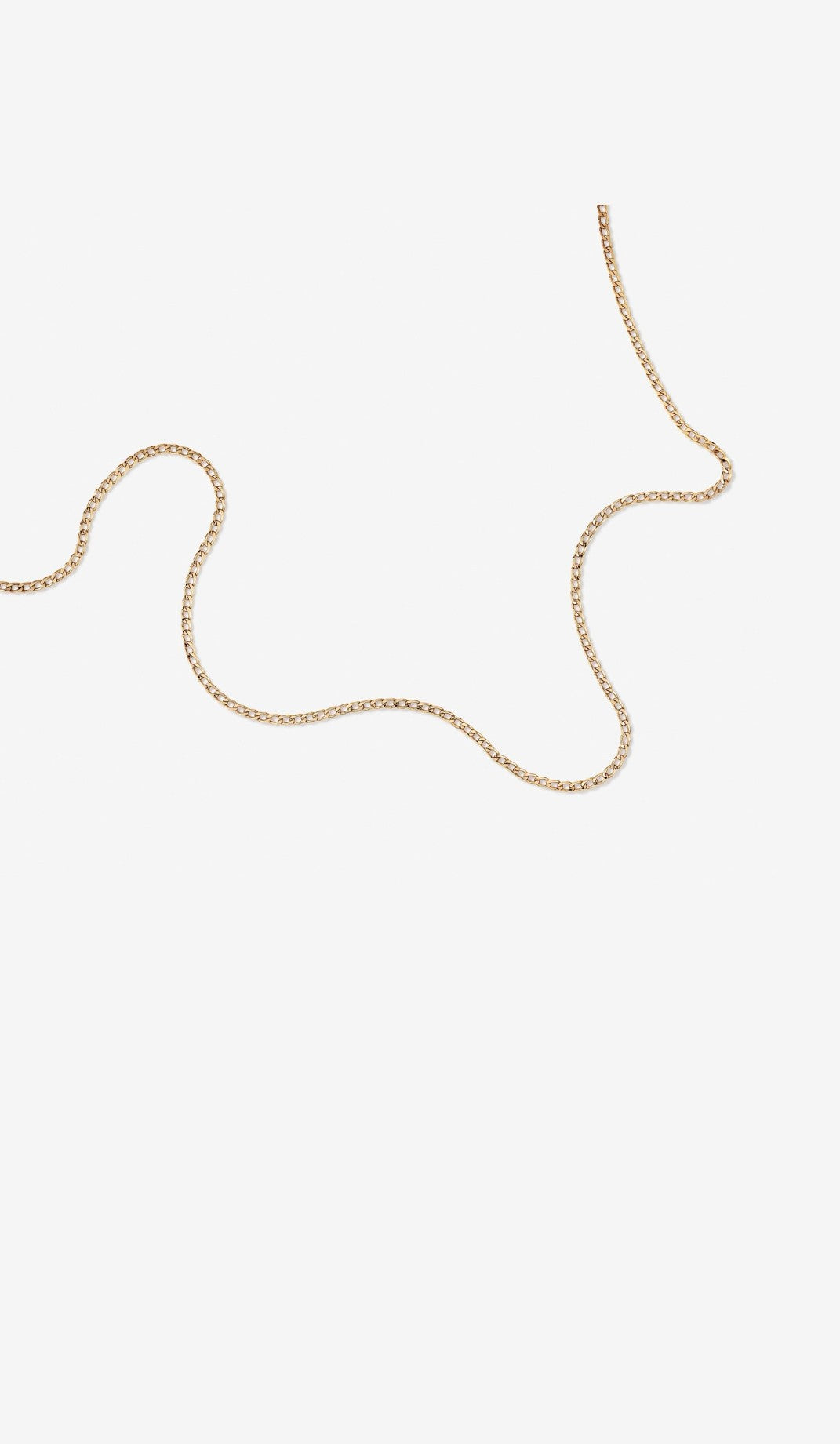 55cm (22") 3mm-3.5mm Width Hollow Curb Chain in 10kt Yellow Gold