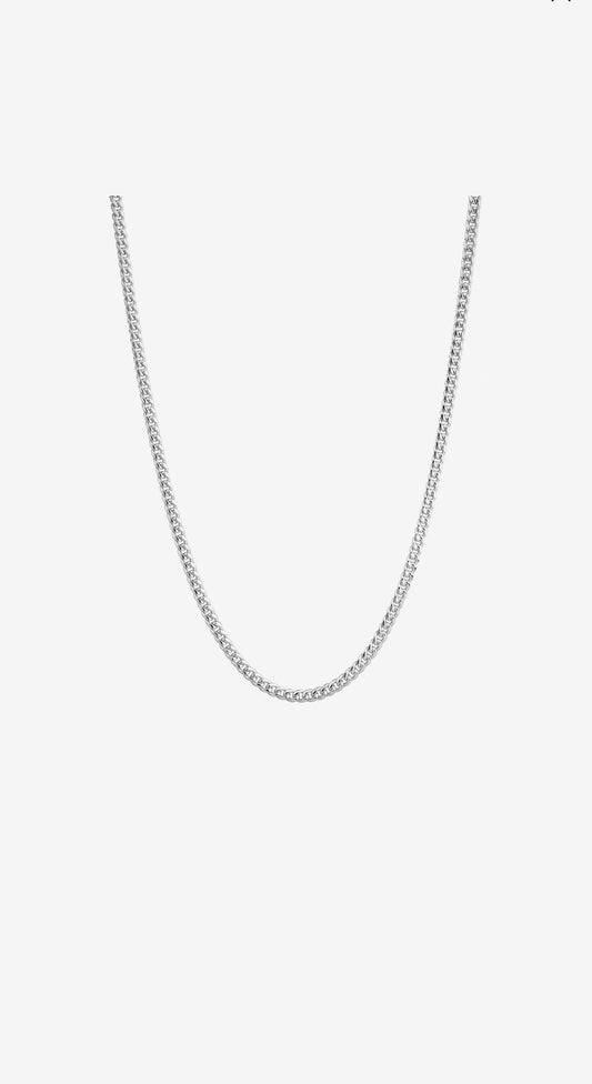 55cm (22") 3.5mm Width Miami Curb Chain in Sterling Silver