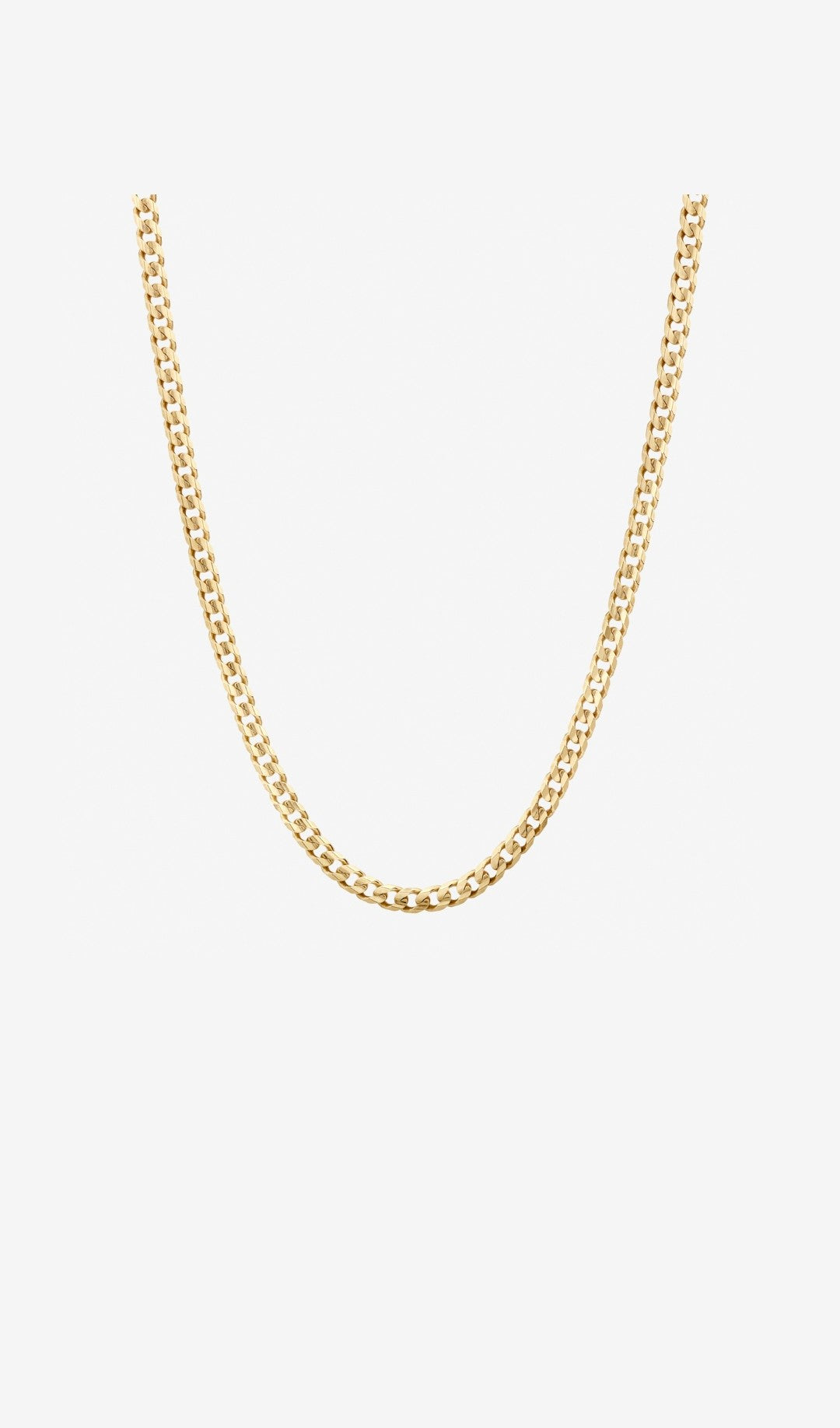 55cm (22") 4.5mm-5mm Width Solid Curb Chain in 10kt Yellow Gold