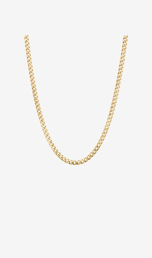 55cm (22") 4.5mm-5mm Width Solid Curb Chain in 10kt Yellow Gold